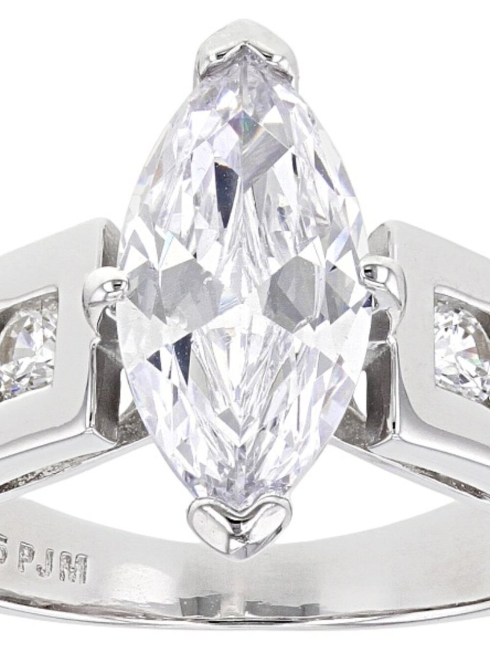 White Cubic Zirconia Rhodium Over Sterling Silver Ring 5.00ctw Size 10